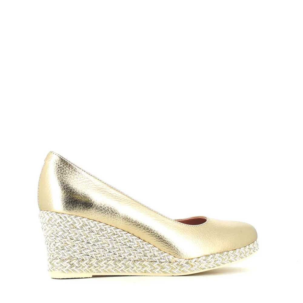 Jose Saenz Classic Wedge Champagne