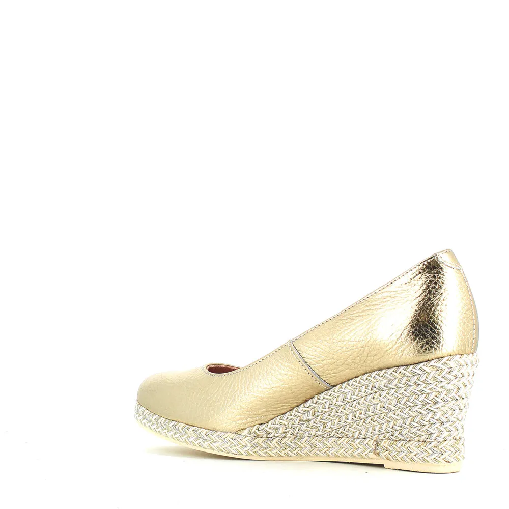 Jose Saenz Classic Wedge Champagne