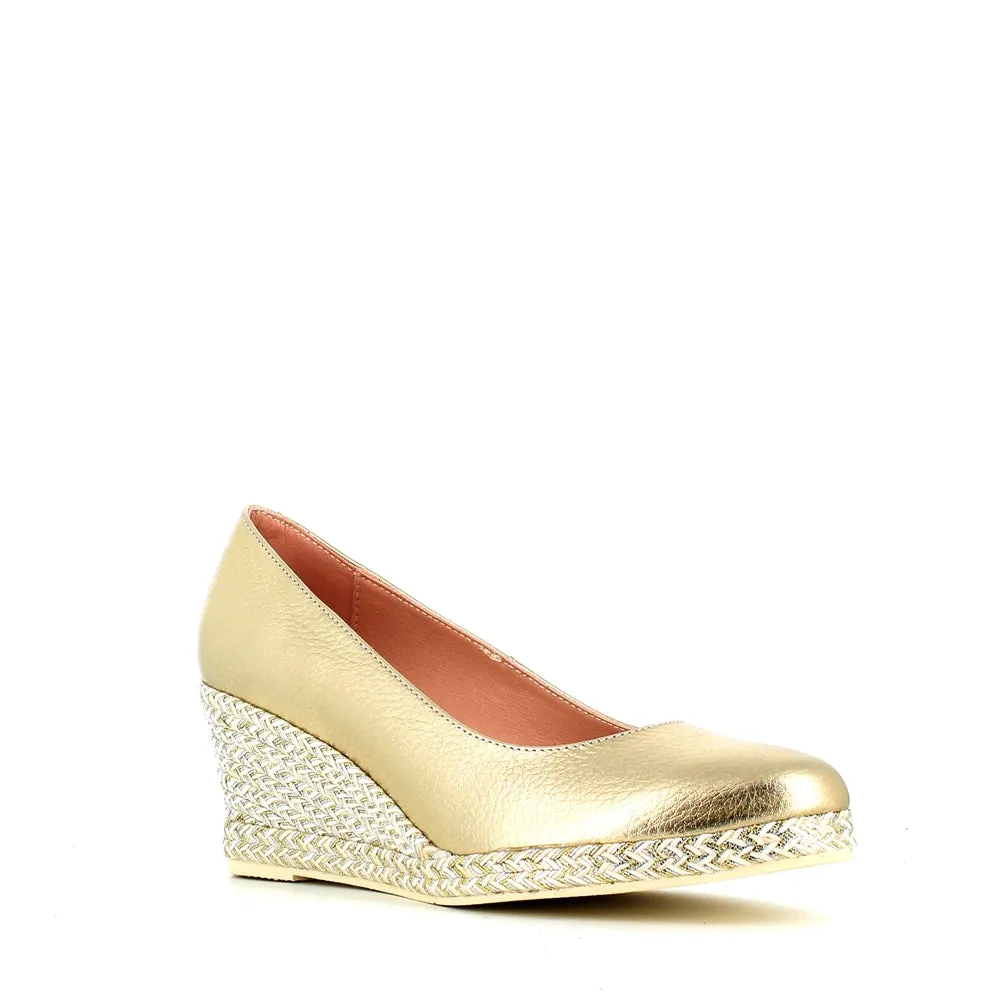 Jose Saenz Classic Wedge Champagne