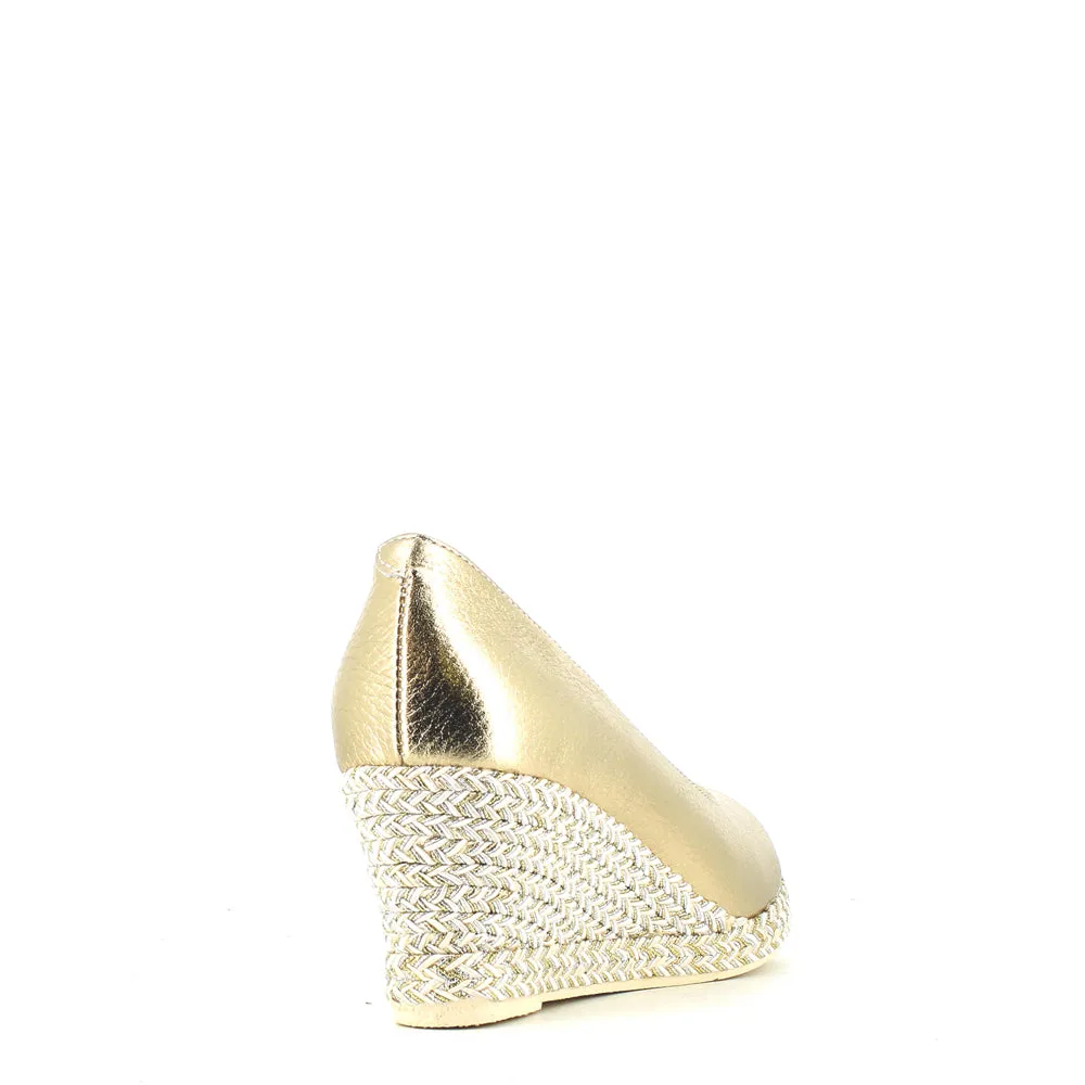 Jose Saenz Classic Wedge Champagne