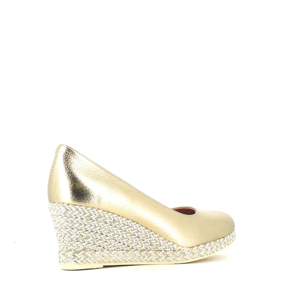 Jose Saenz Classic Wedge Champagne