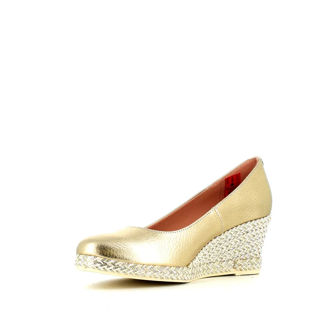 Jose Saenz Classic Wedge Champagne
