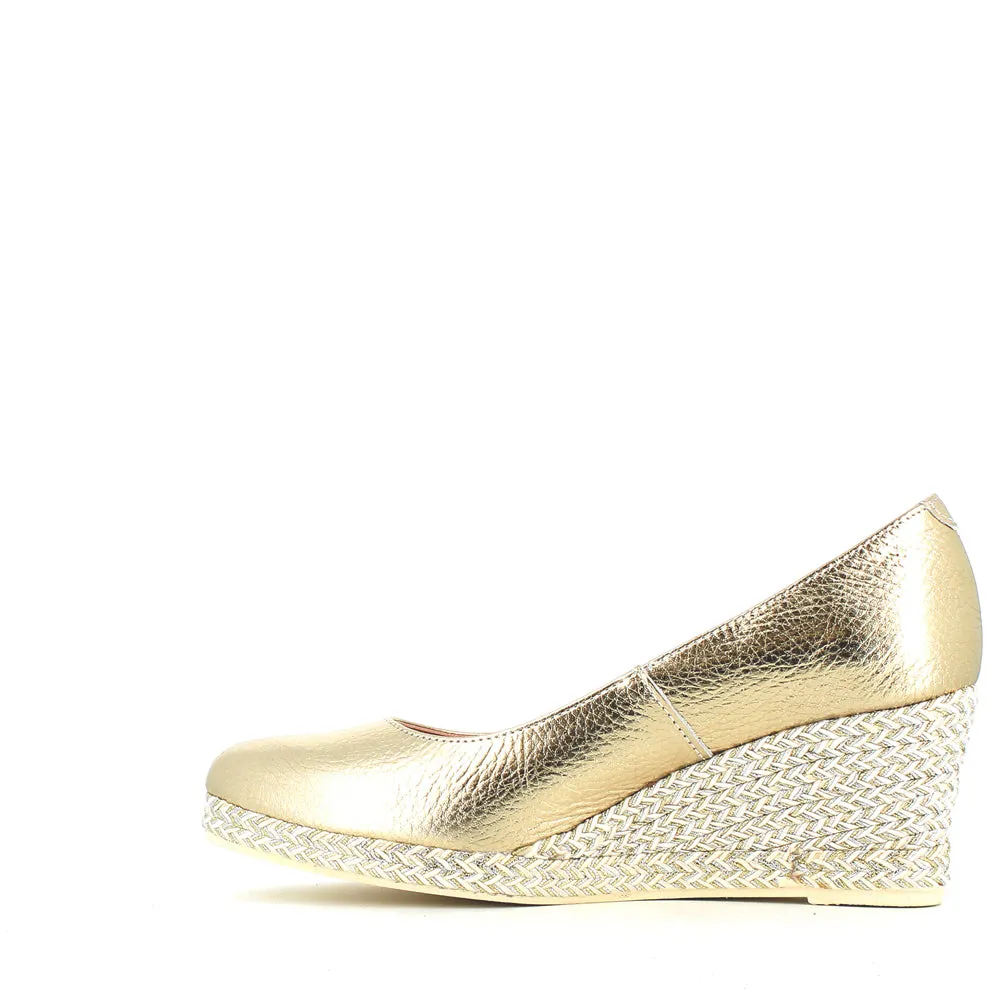 Jose Saenz Classic Wedge Champagne