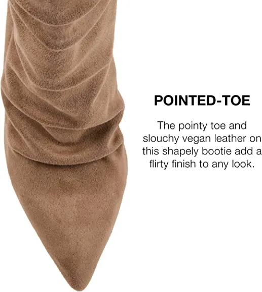 Journee Collection Womens Markie Back Heel Zip Stiletto Booties Tan 9.5 Medium Womens US