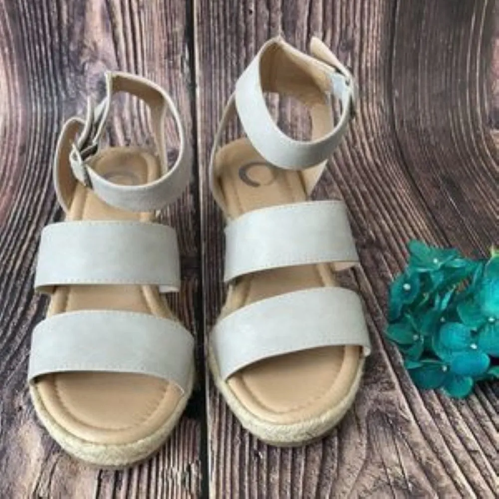 Journee Grey Norra Espadrille Wedge Sandal 6M