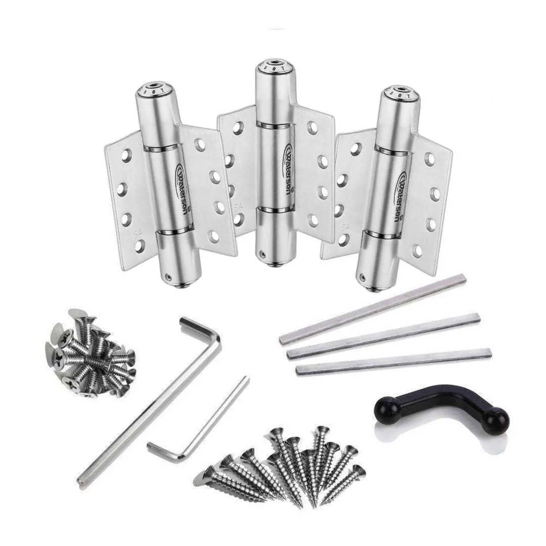K51M-400-D3 | Heavy Duty Hydraulic Hybrid Self Closing Hinge with Hold Open | 4” x 4” | 304 Stainless Steel | 3 Pack