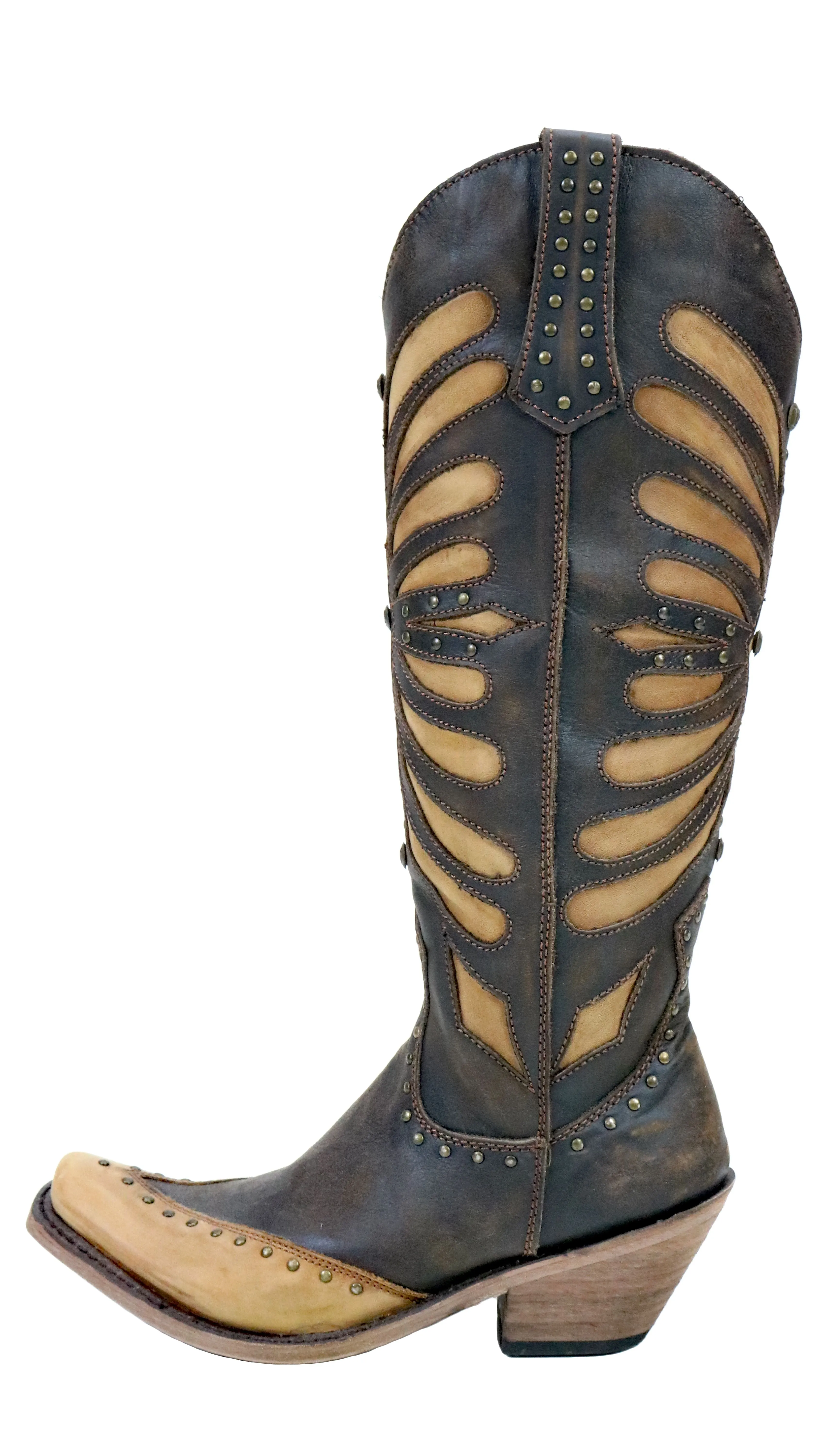 Liberty Black Vintage Cafe Studded Boots