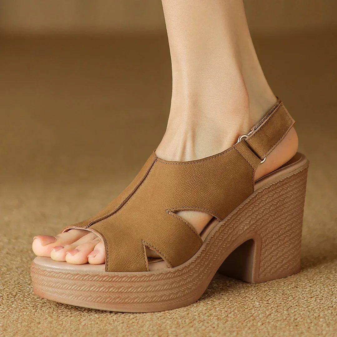 Logan Sheepskin Chunky Heel Sandals