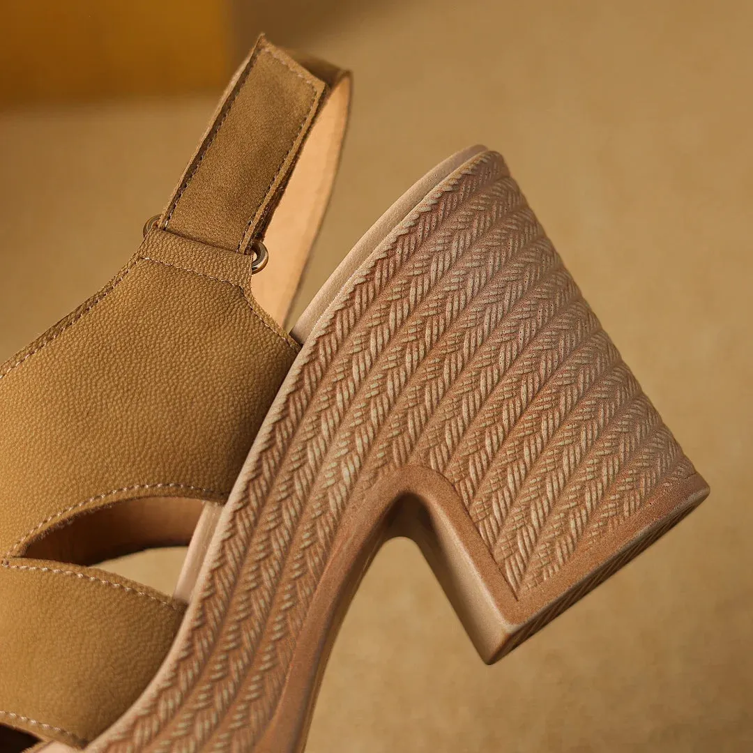 Logan Sheepskin Chunky Heel Sandals