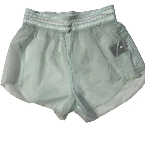 Lululemon Ocean Air Green High-Rise Step Out Short Packable Water-Repellent