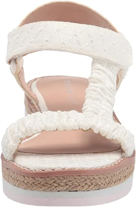 Madden Girl Women's Gigi Flat Sandal, White Eyelet, 7.5