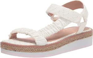 Madden Girl Women's Gigi Flat Sandal, White Eyelet, 7.5