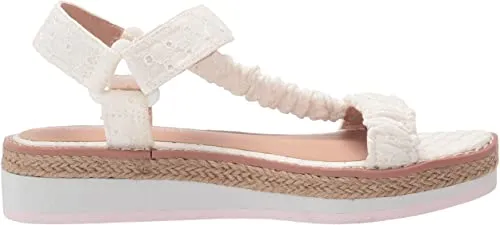 Madden Girl Women's Gigi Flat Sandal, White Eyelet, 7.5