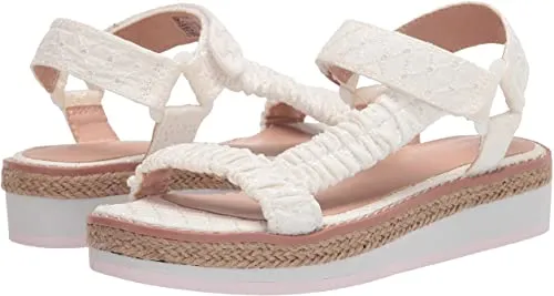 Madden Girl Women's Gigi Flat Sandal, White Eyelet, 7.5