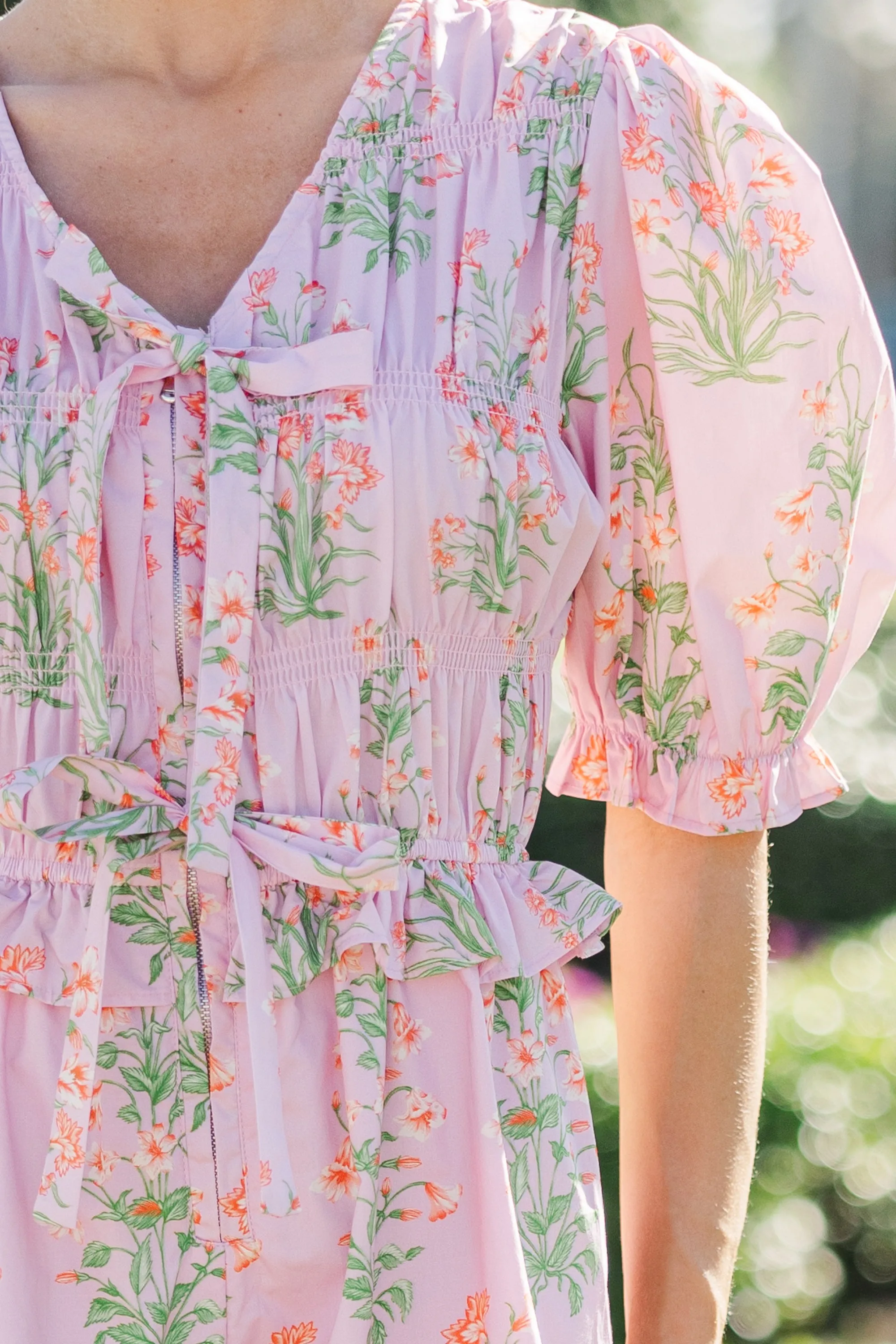 Meadow Stroll Cotton Candy Pink Floral Jumpsuit