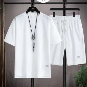 Men's Waffle Fabric Summer Tracksuit - 2-Piece Set