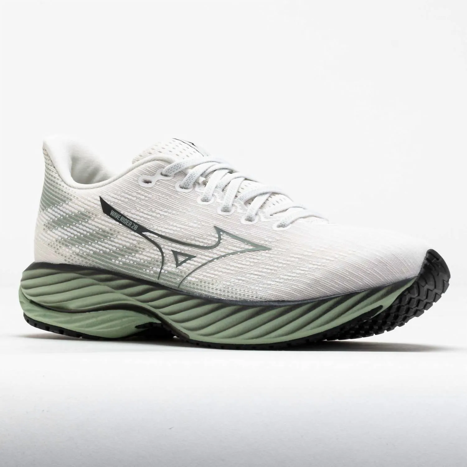 Men's Wave Rider 28 Sneakers In Snow White/frosty Green