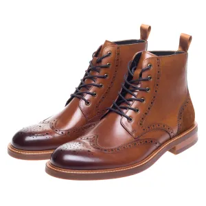 Midland Tan Brogue Boots