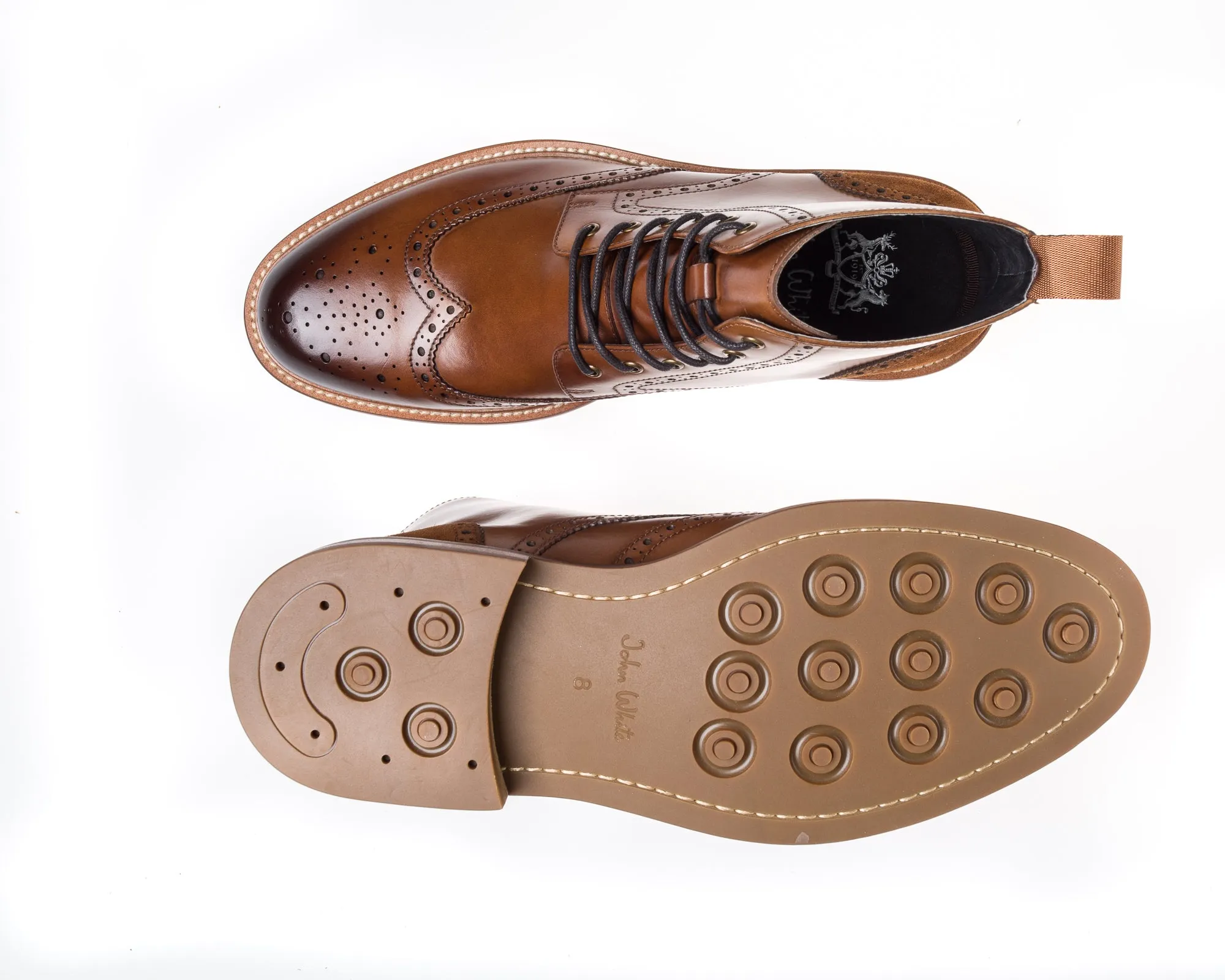 Midland Tan Brogue Boots