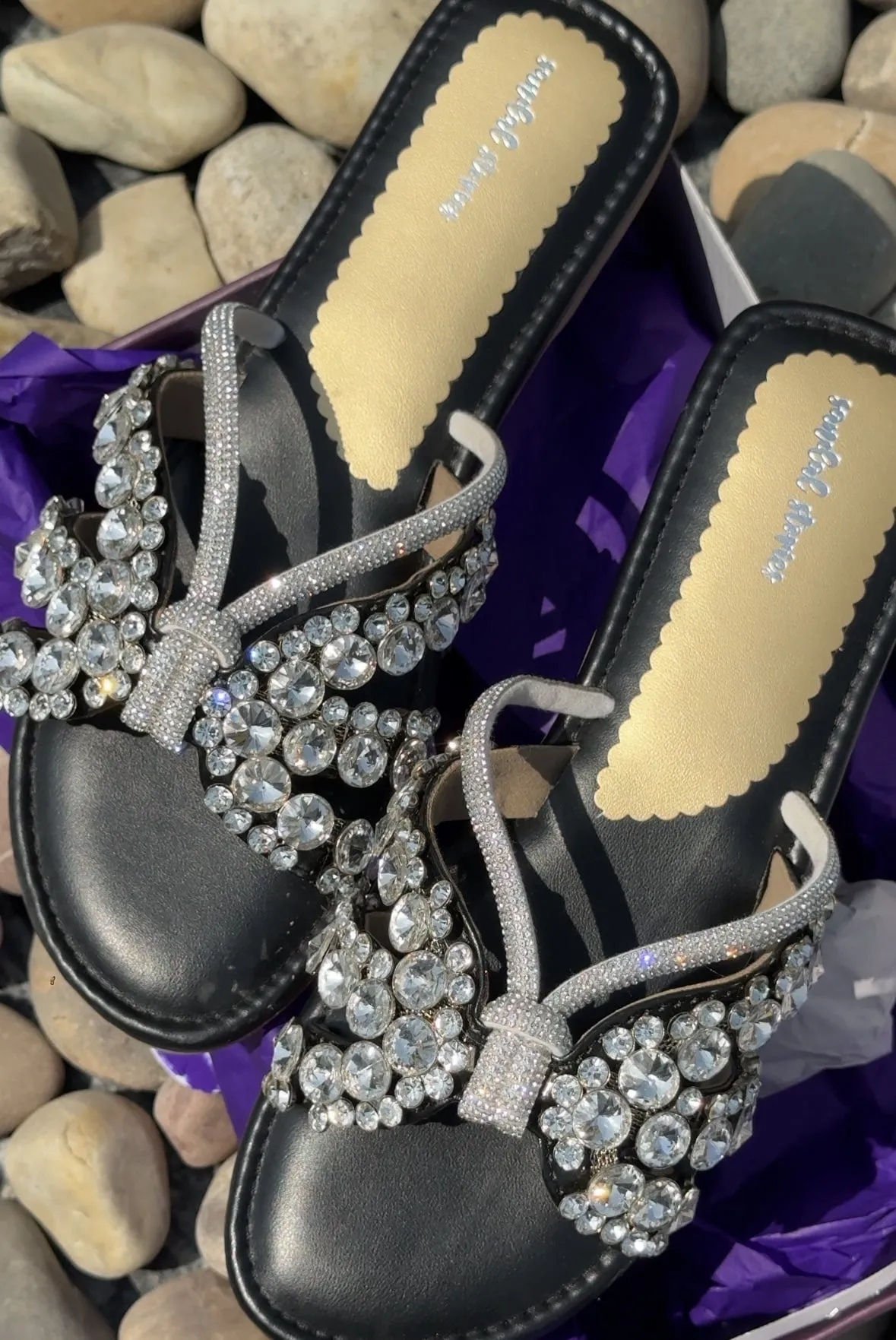 Midnight Luxe Crystal Sandals