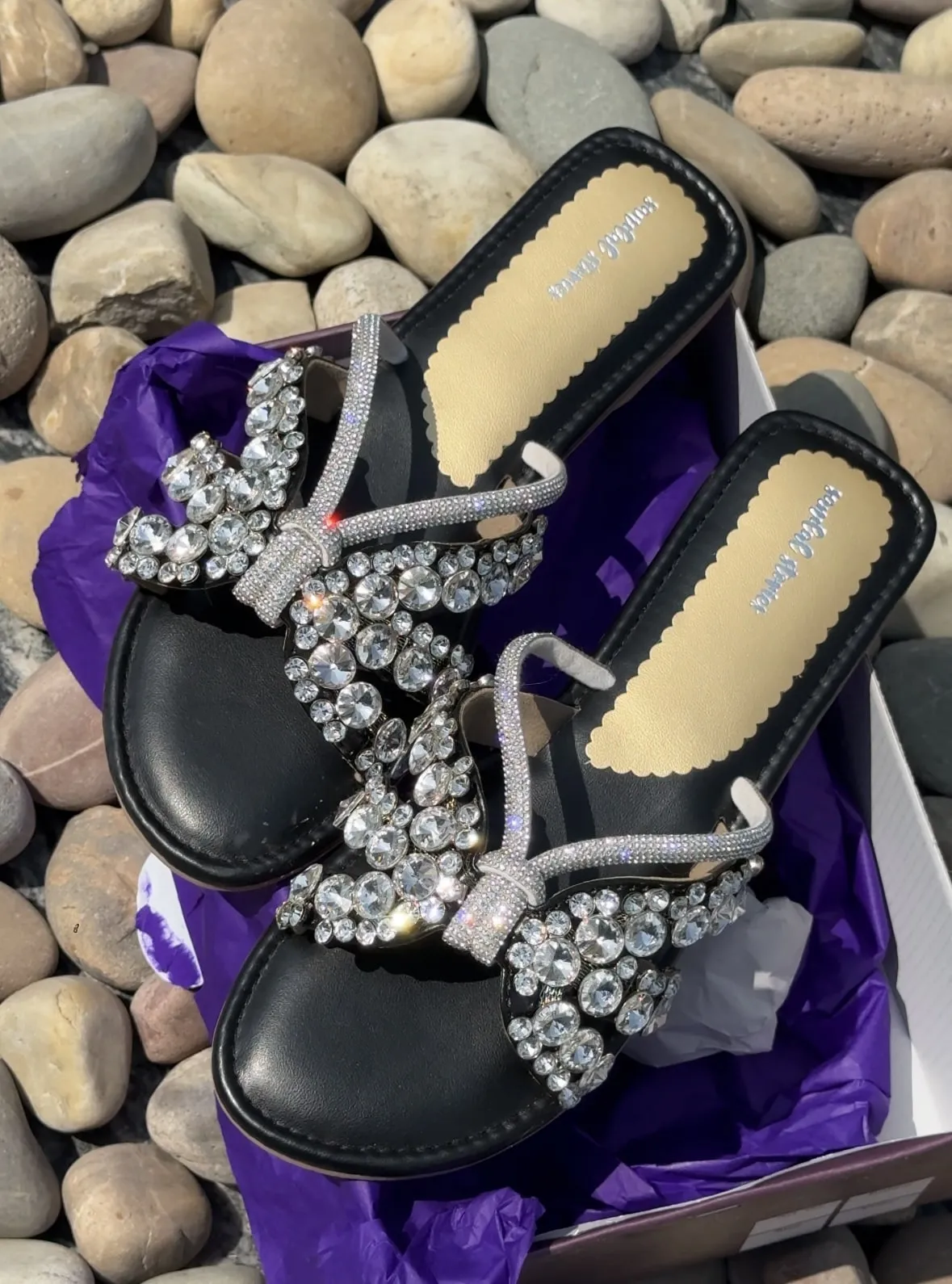 Midnight Luxe Crystal Sandals