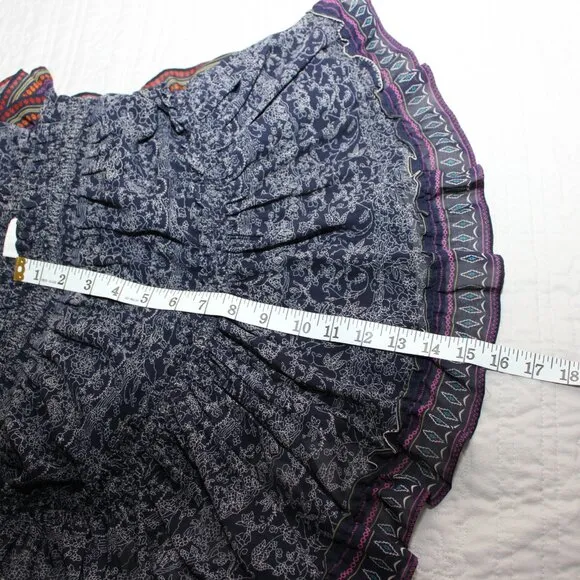 Misa Los Angeles Womens Marion Mini Skirt Ruffles Blue White Size Small Lined