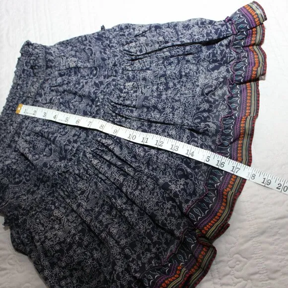 Misa Los Angeles Womens Marion Mini Skirt Ruffles Blue White Size Small Lined