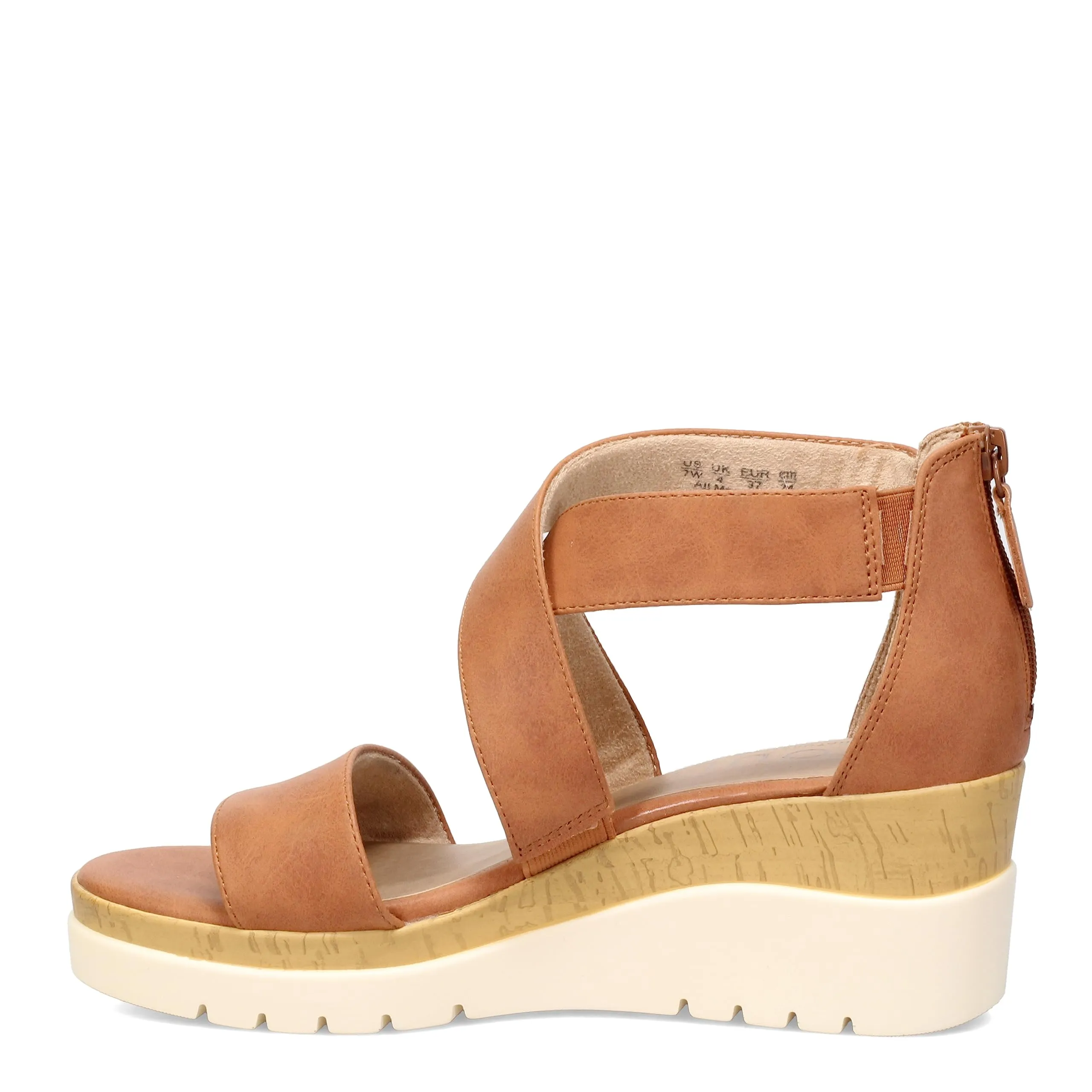 Naturalizer SOUL Women's Goodtimes Crisscross Strappy Wedge Sandal Toffee Brown Smooth 6.5W