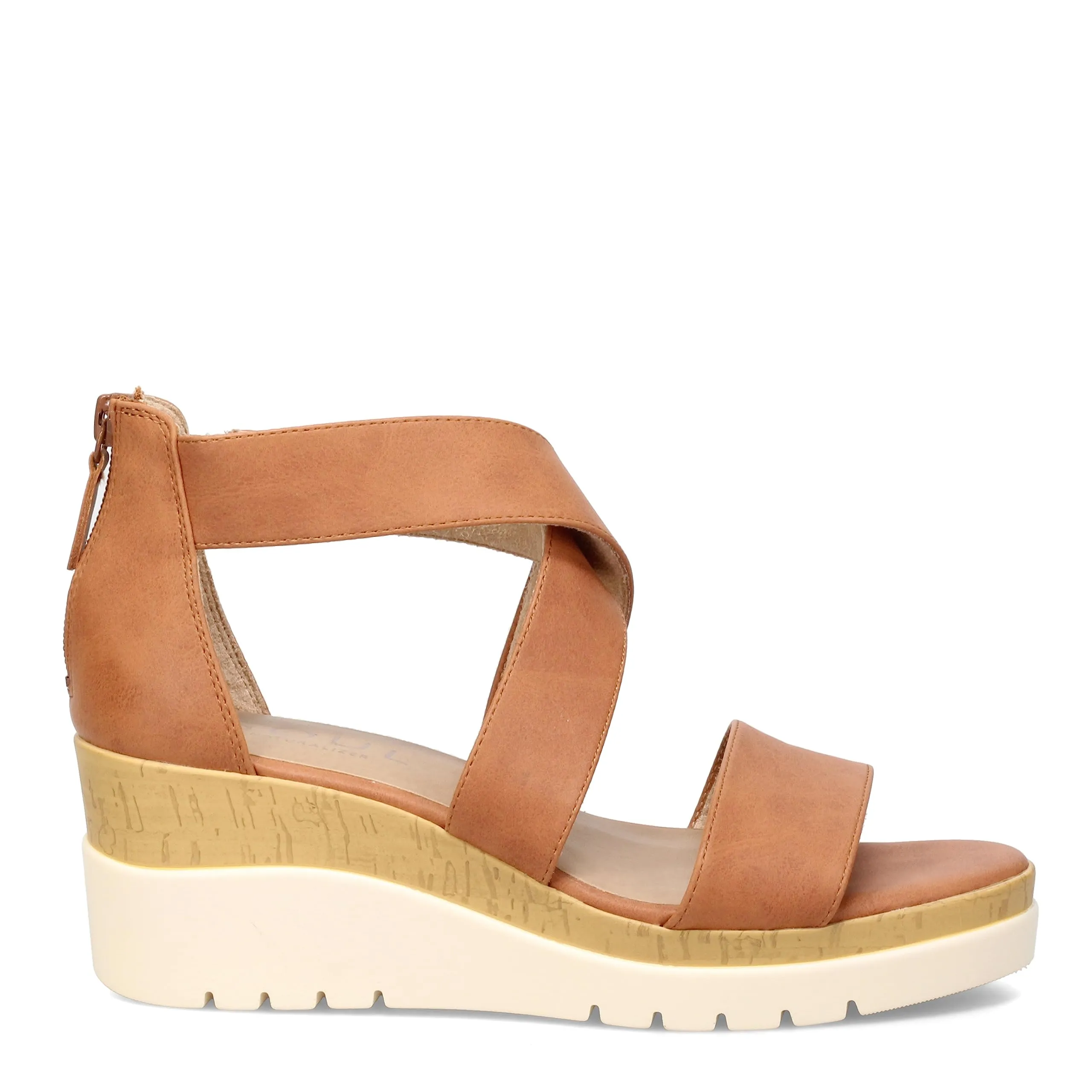 Naturalizer SOUL Women's Goodtimes Crisscross Strappy Wedge Sandal Toffee Brown Smooth 6.5W