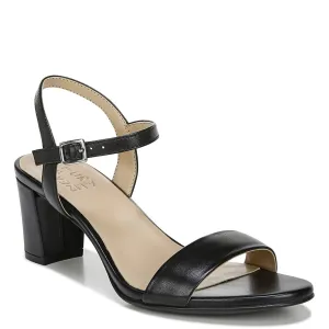 Naturalizer Womens Bristol Ankle Strap Chunky Block Heel Dress Sandal ,Black Smooth ,11M