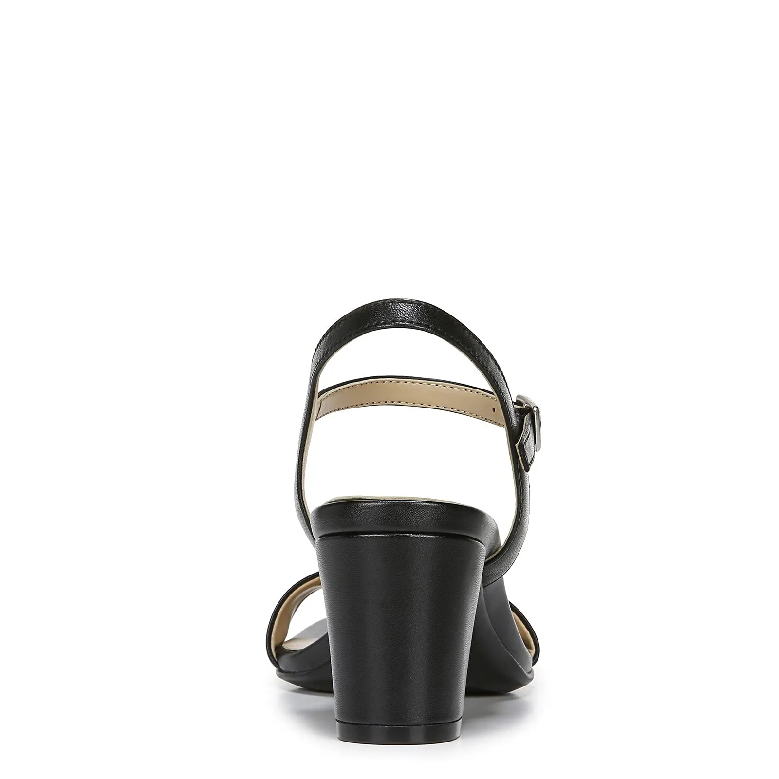 Naturalizer Womens Bristol Ankle Strap Chunky Block Heel Dress Sandal ,Black Smooth ,11M