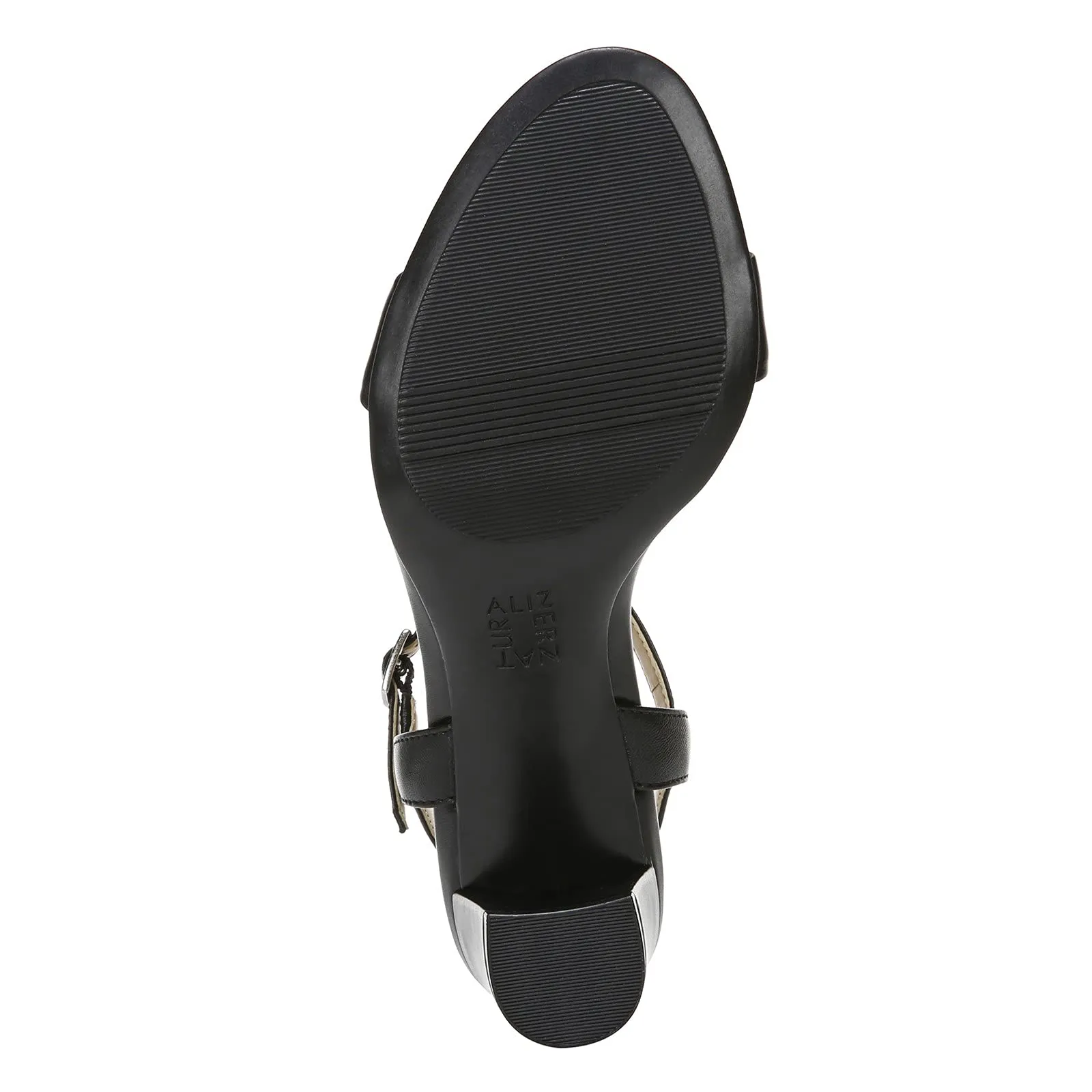 Naturalizer Womens Bristol Ankle Strap Chunky Block Heel Dress Sandal ,Black Smooth ,11M