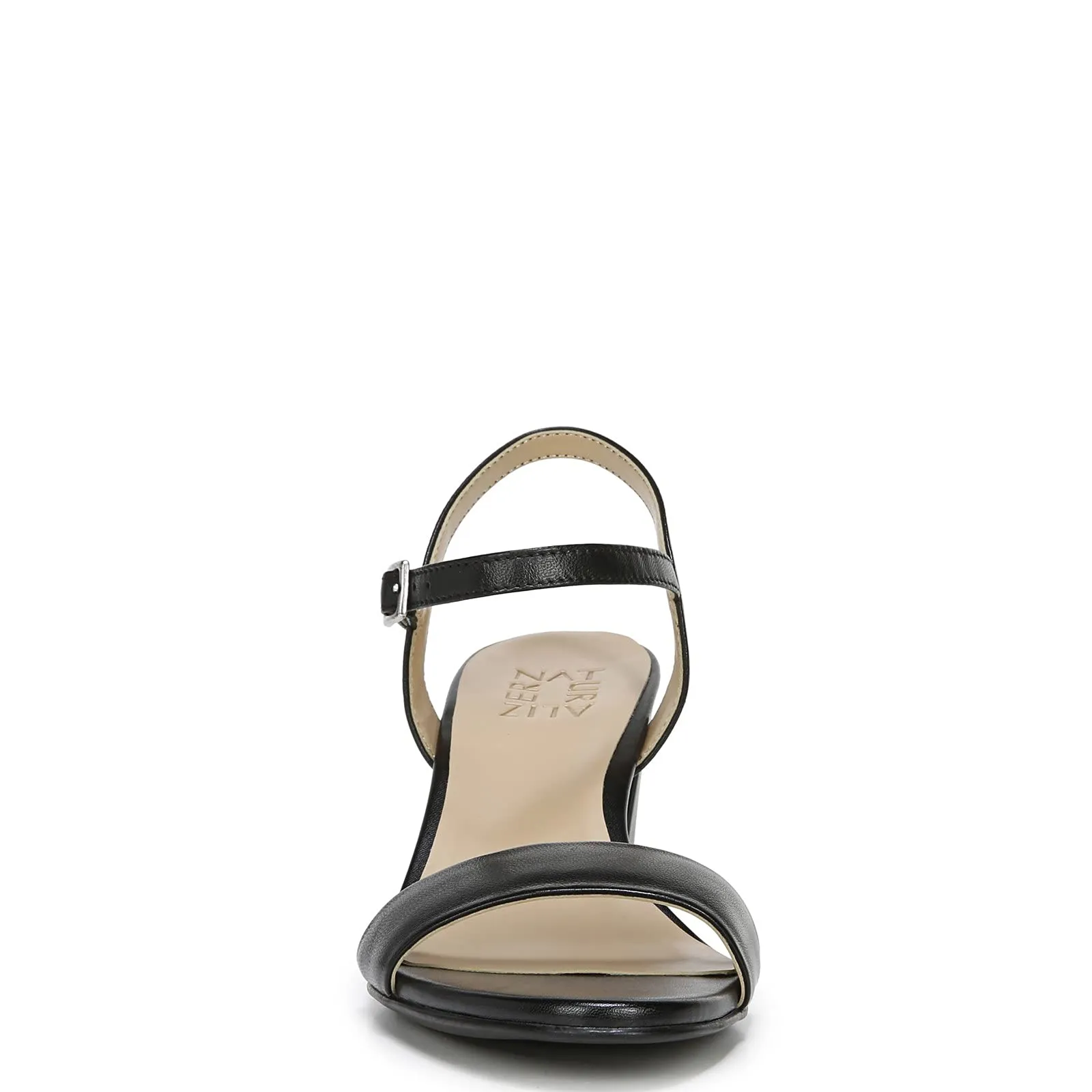 Naturalizer Womens Bristol Ankle Strap Chunky Block Heel Dress Sandal ,Black Smooth ,11M