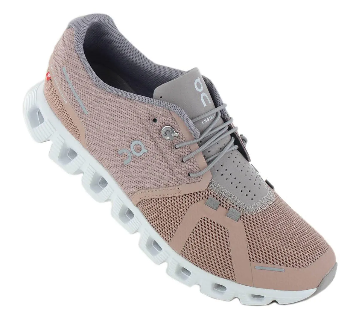 ON Running Cloud 5 - Damen Sneakers Sport Schuhe Rosebrown-Fog 59.97766
