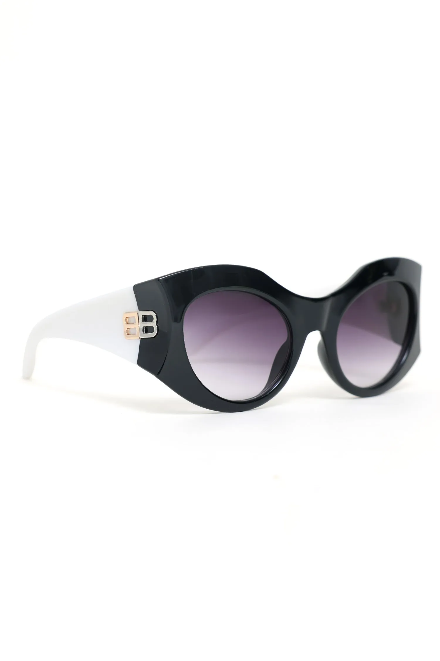 OVAL SUNGLASSES-WHITE