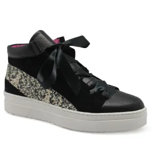Patin - Black/White Sequin high top sneaker-LAST PAIRS 36& 38!