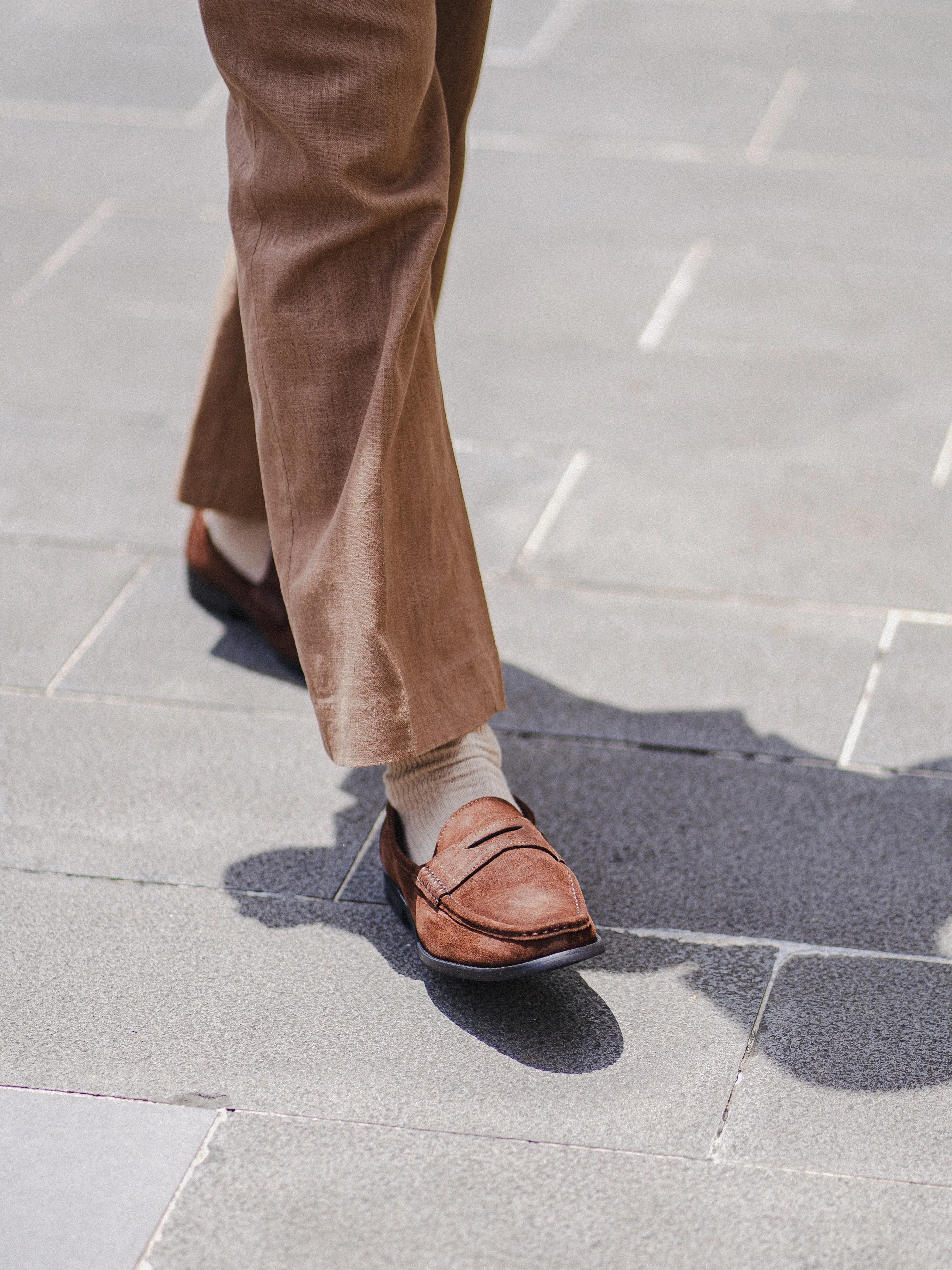 Penny Moccasin Loafer - Tobacco Brown Suede Leather
