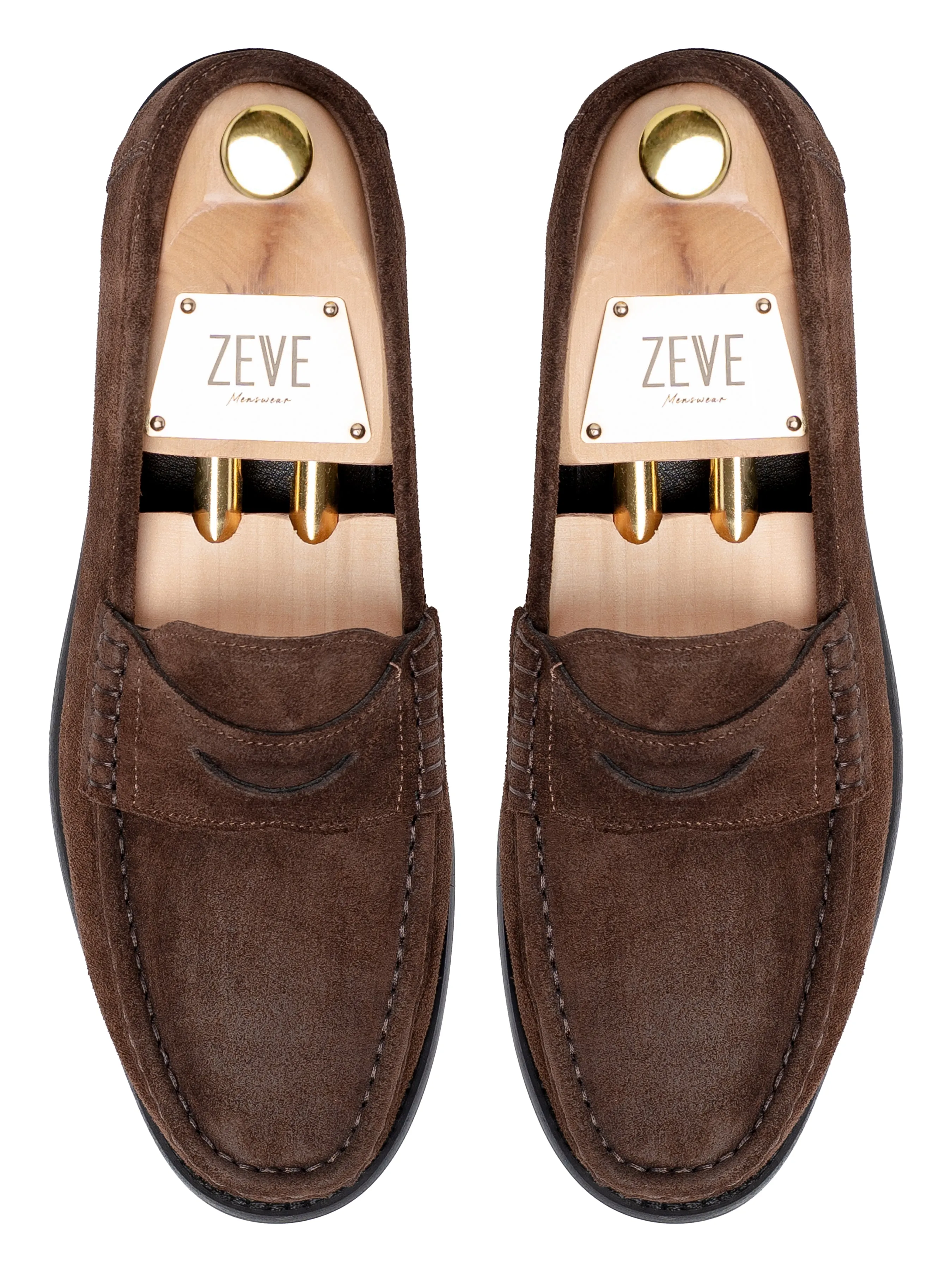 Penny Moccasin Loafer - Tobacco Brown Suede Leather
