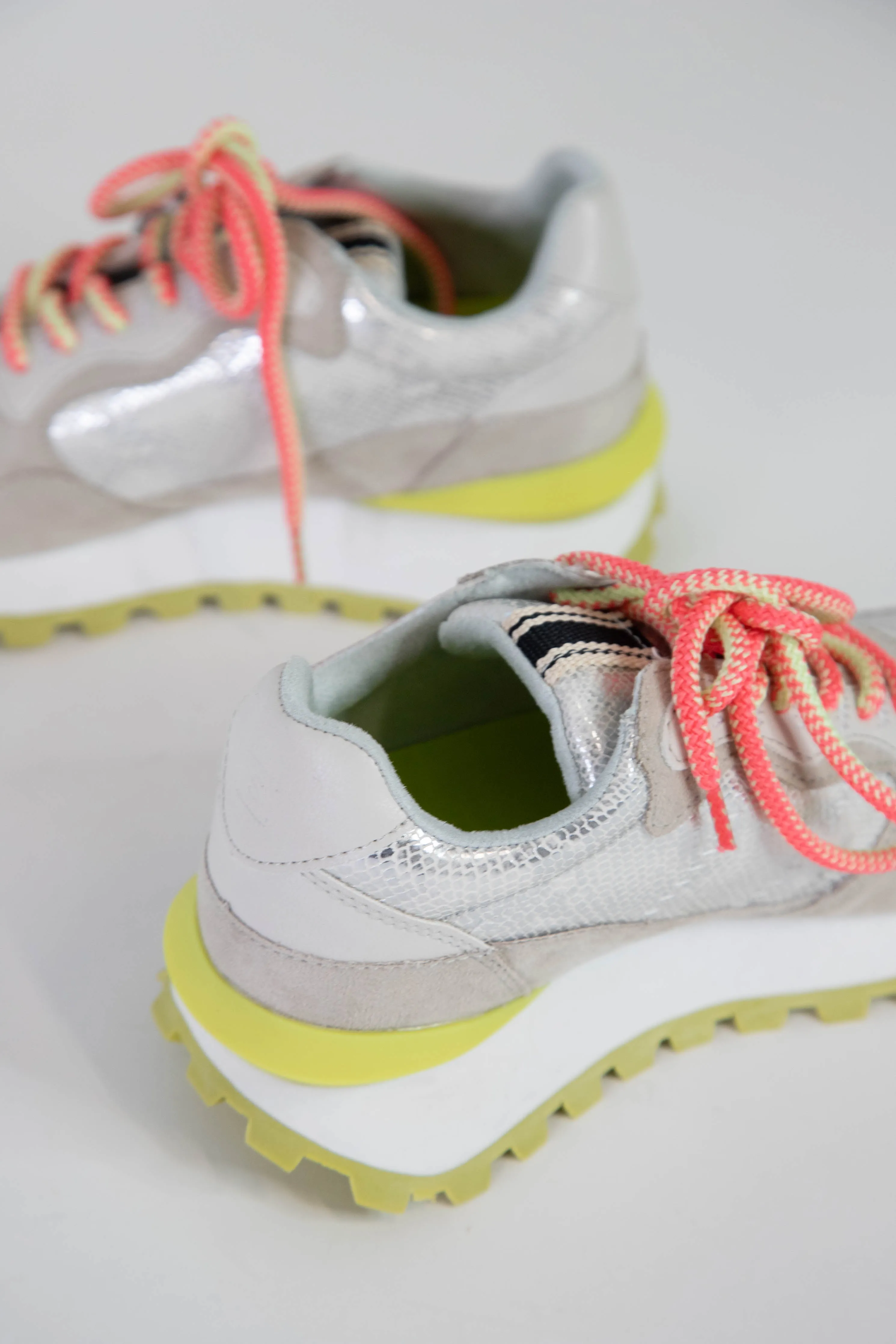 Phoebe Running Shoe, Silver Snake | ShuShop