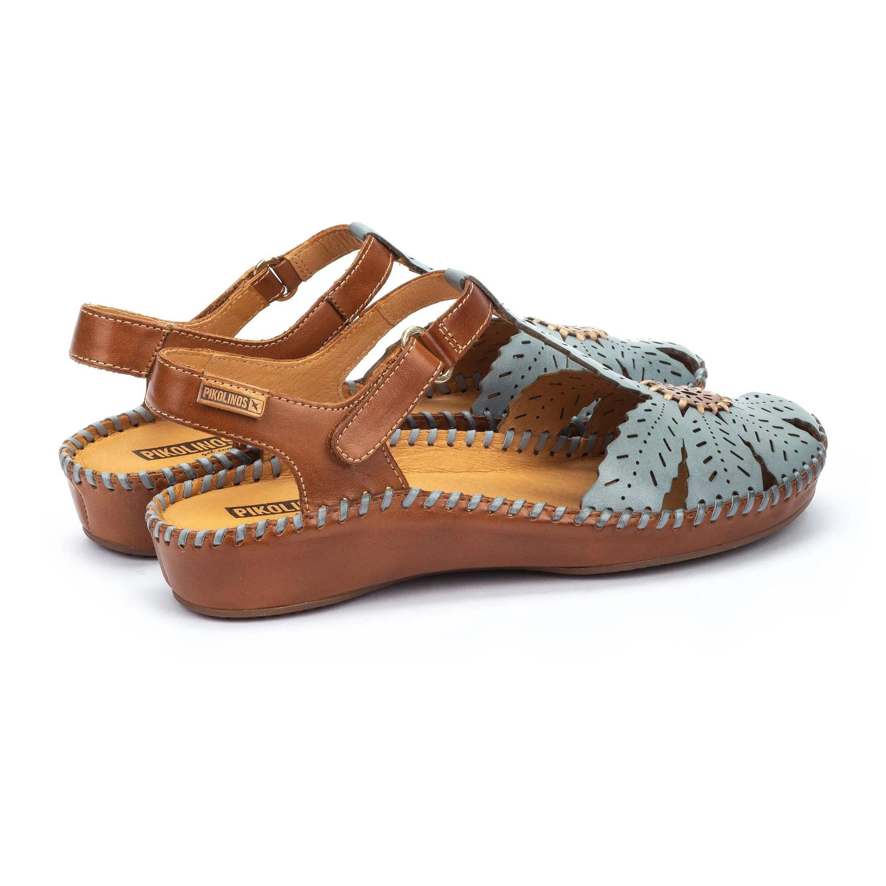 Pikolinos Women's Puerto Vallarta Semi-Open Toe Wedge Sandal - Denim