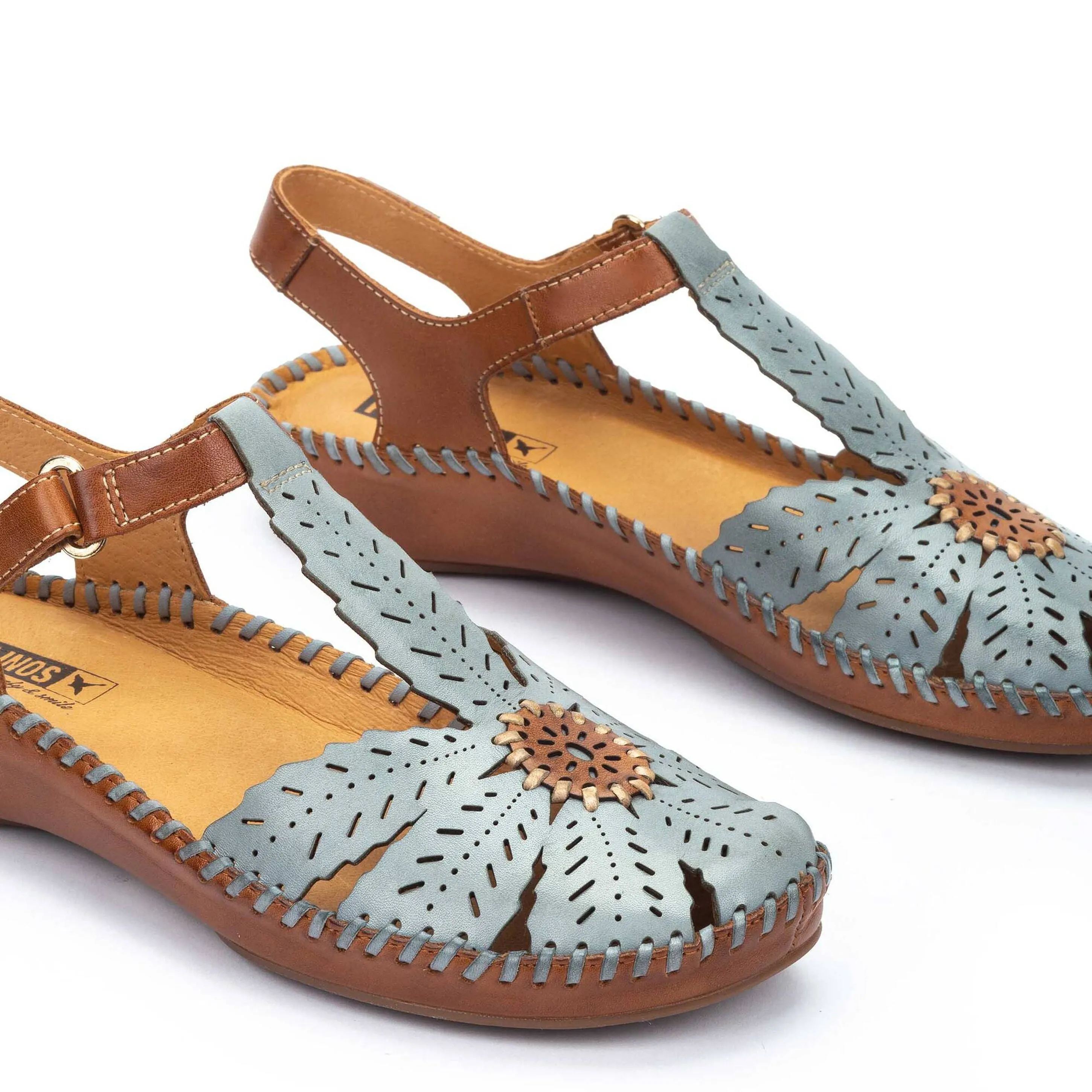 Pikolinos Women's Puerto Vallarta Semi-Open Toe Wedge Sandal - Denim