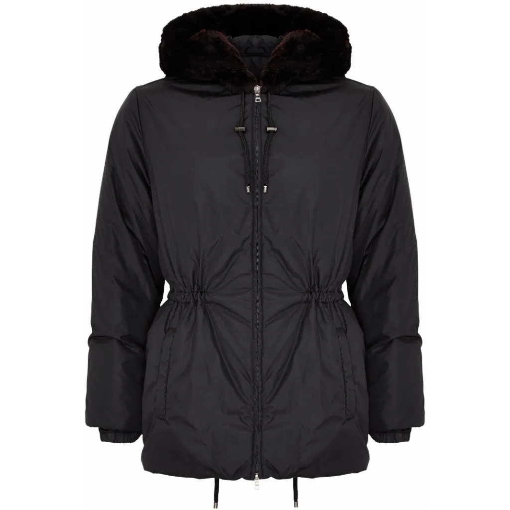 Prada hooded black parka Size 10UK