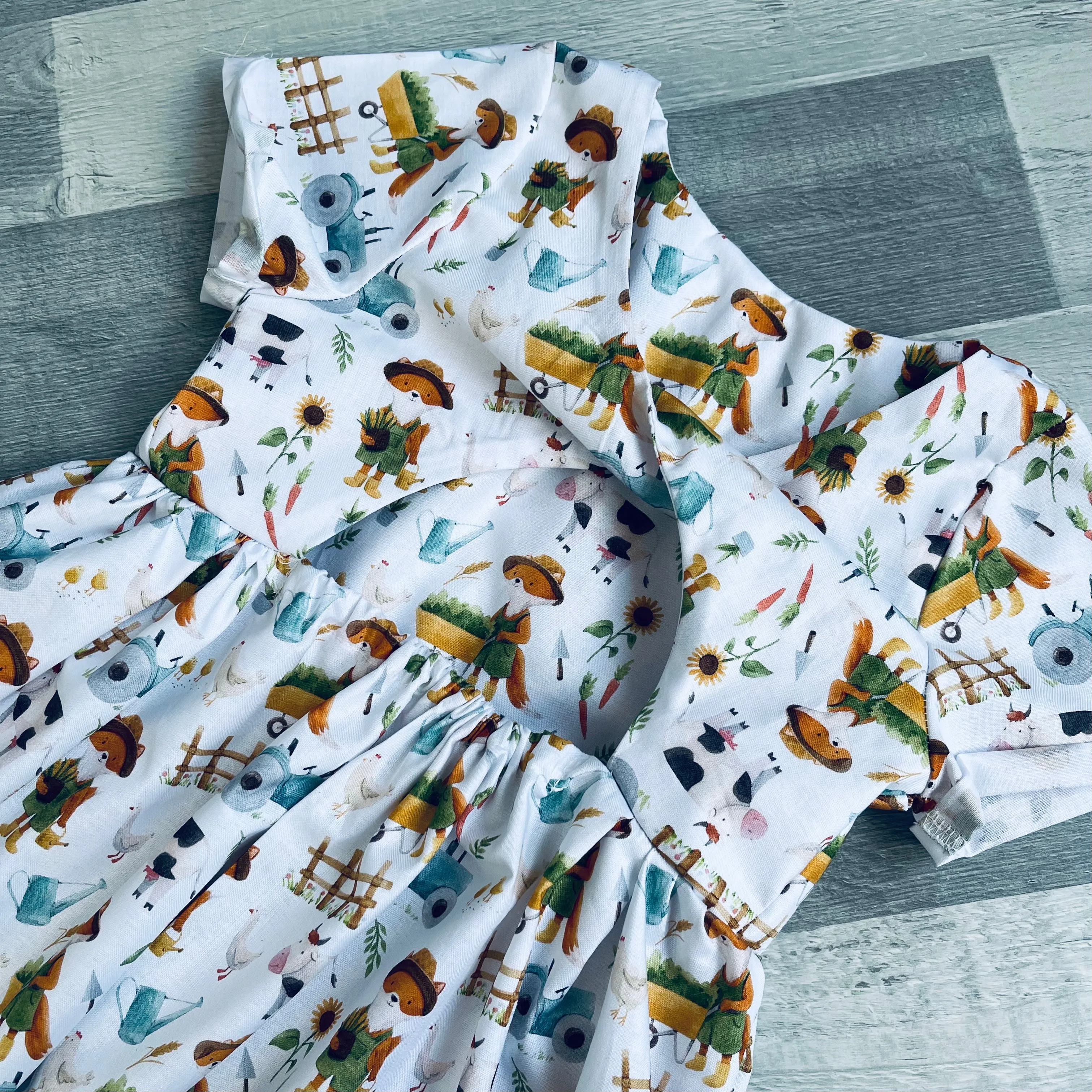 Premium 100% Cotton Sun Dress with twist back detail - Fox at the Farm