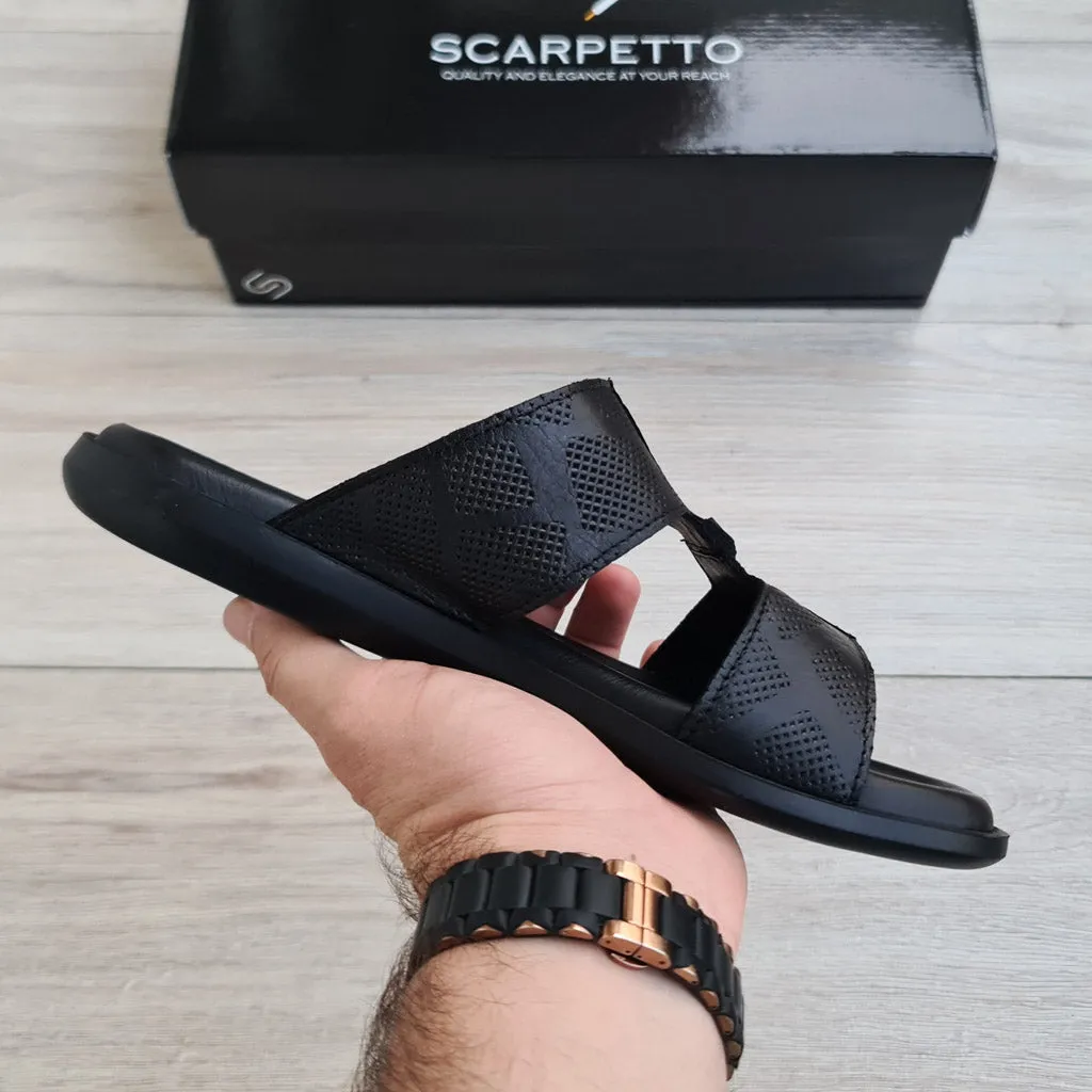 Premium Leather Men's Sandal in Black