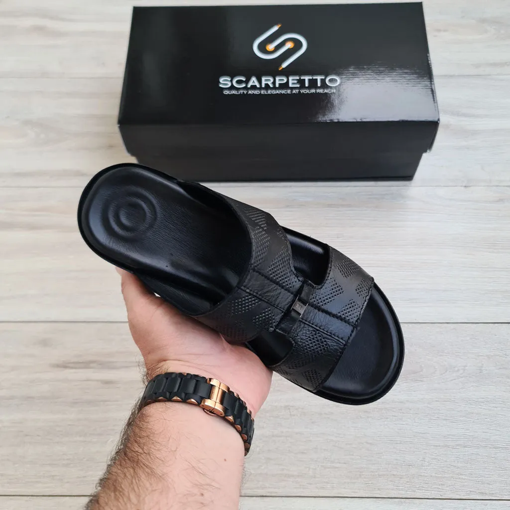 Premium Leather Men's Sandal in Black