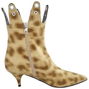 Print Eyelet Detail Ankle Boots