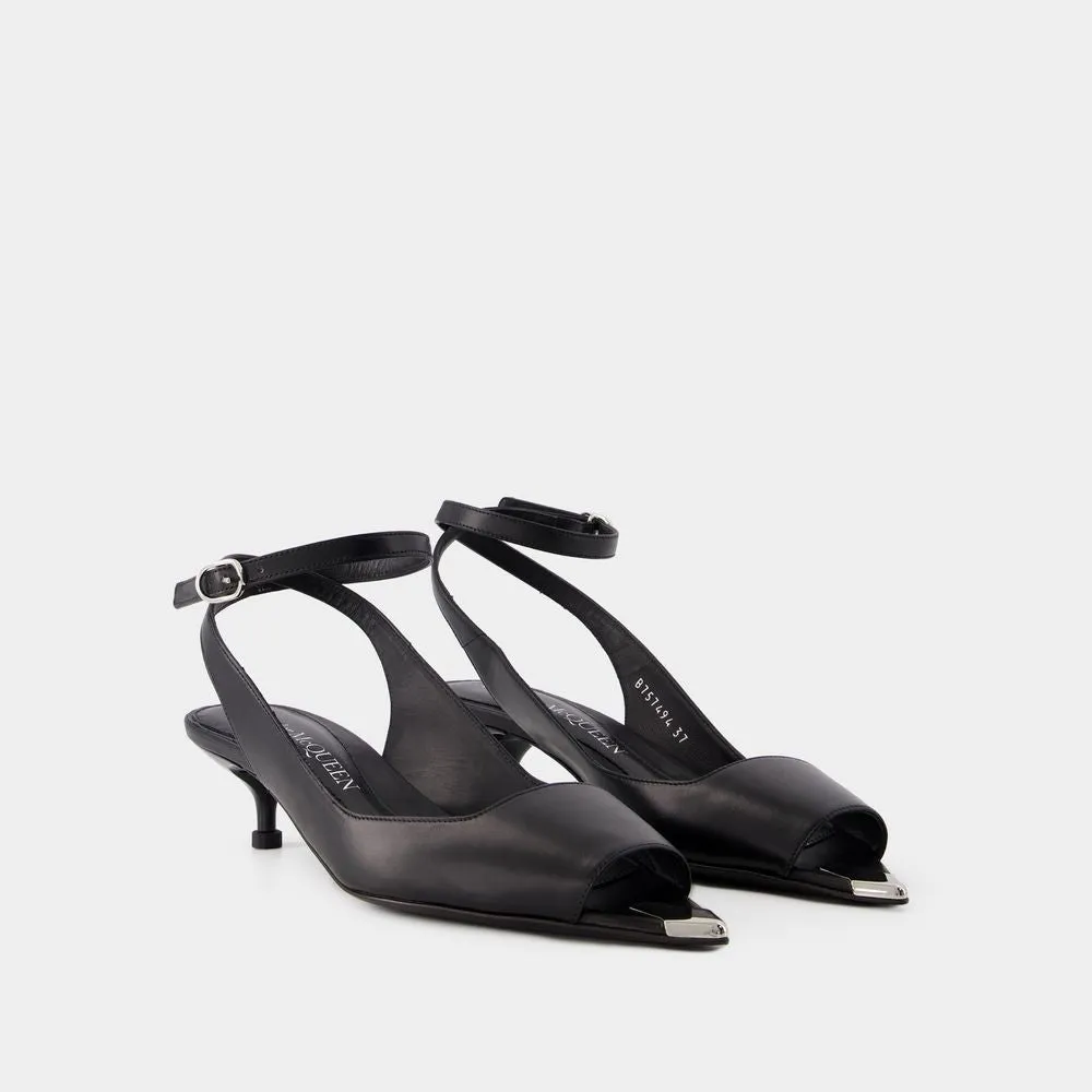 Punk Sandals - Leather - Black/Silver