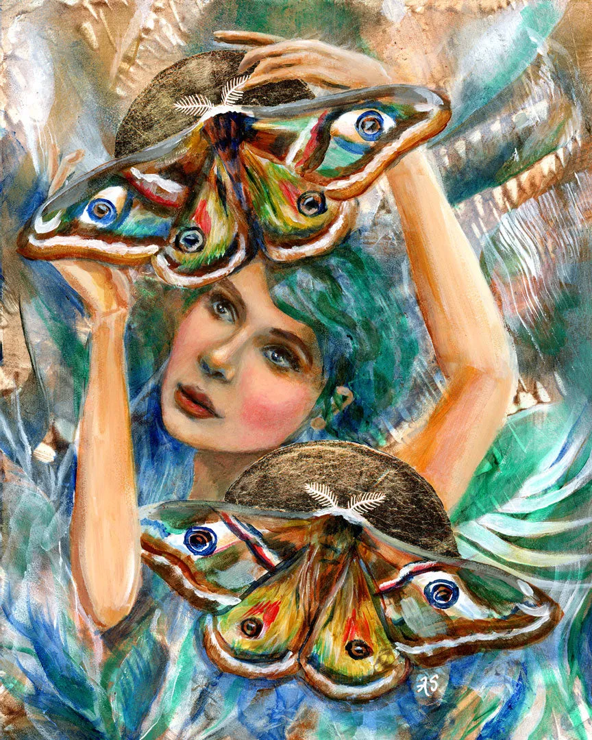 "Emperor Moth Fairy" Surreal Art Print