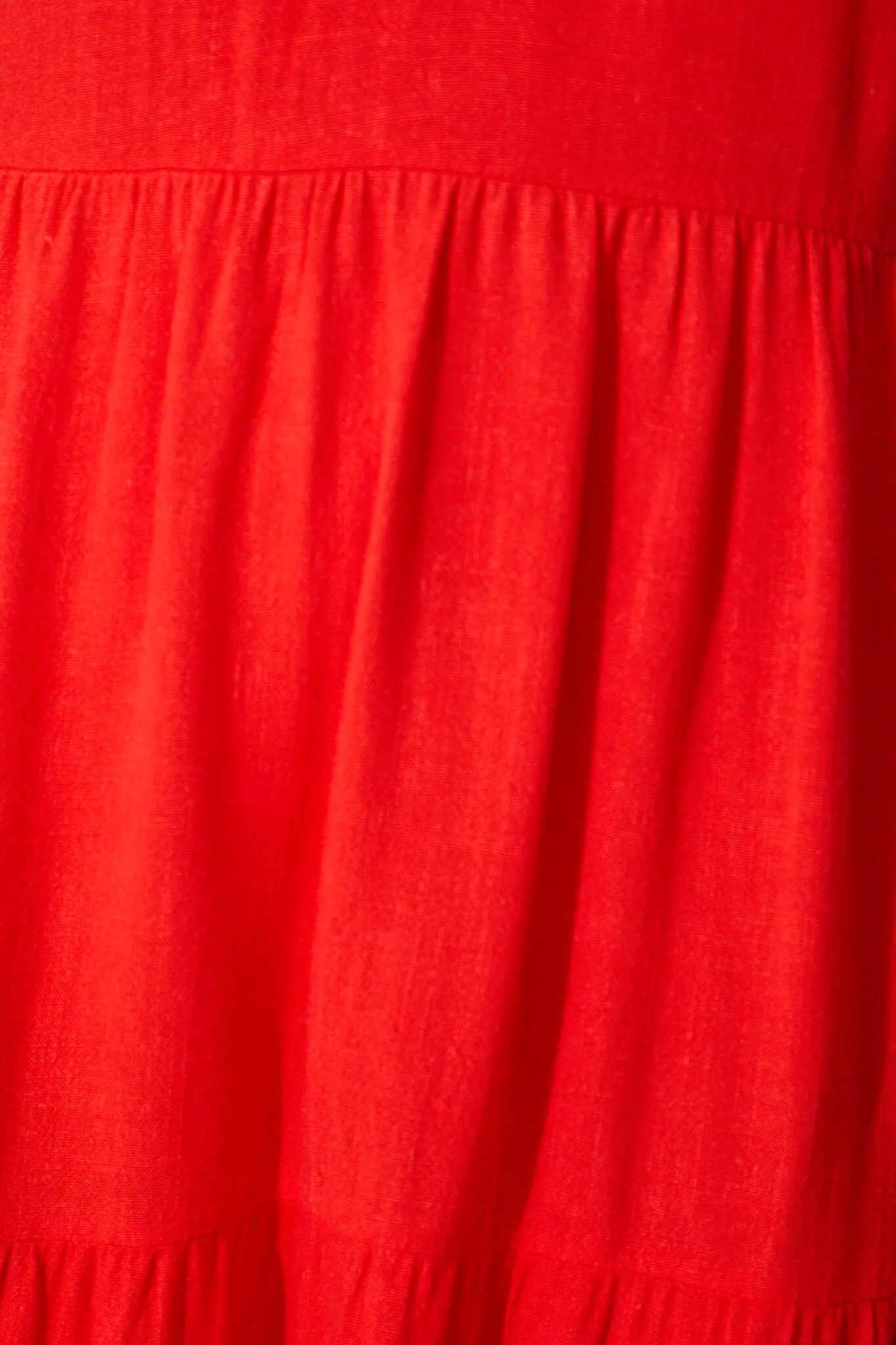 Red Linen Blend Midi Sundress - Utopia Style