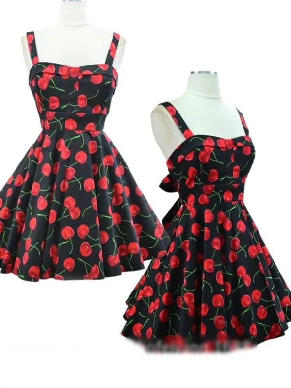 retro swing cherry dress